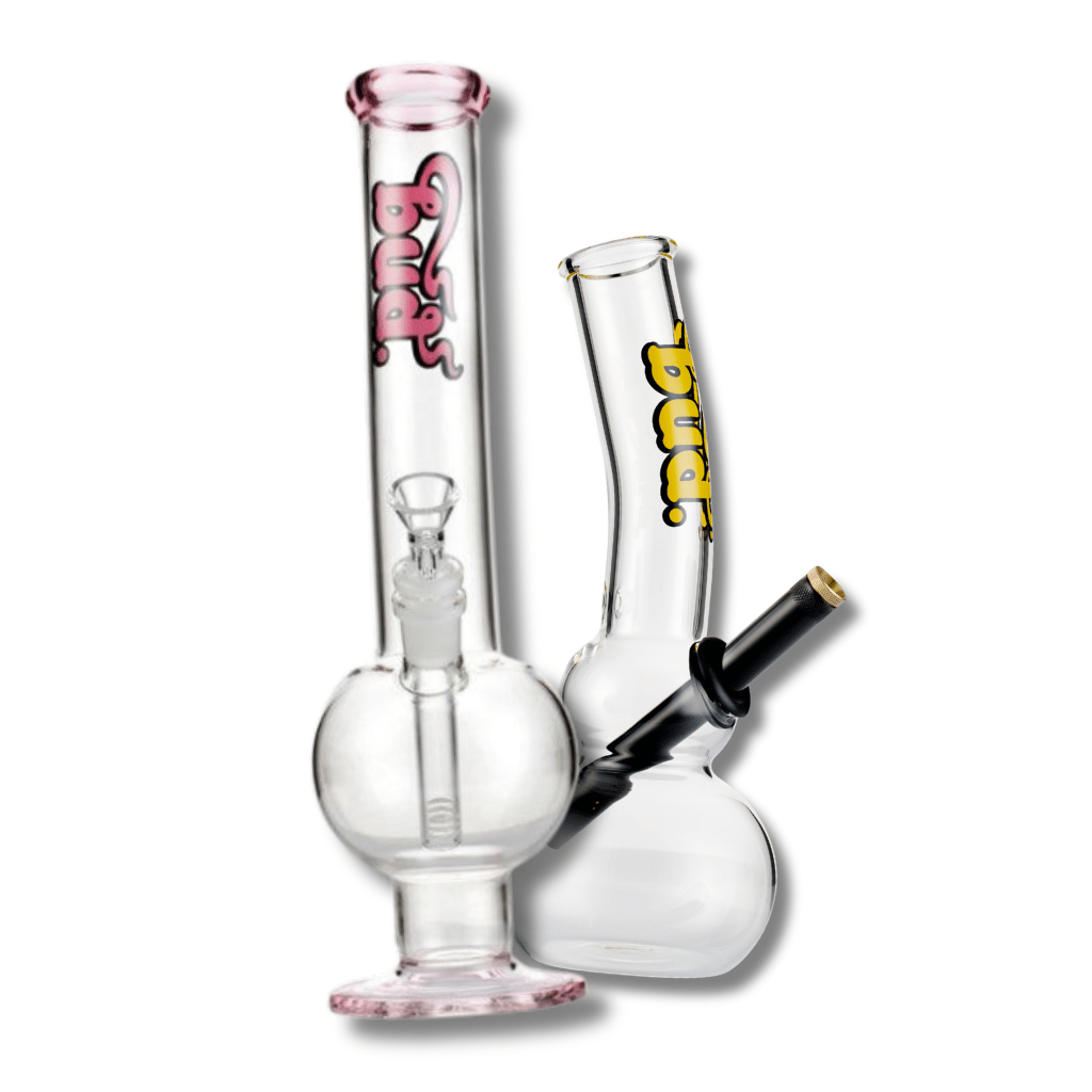 Two glass bubble bongs