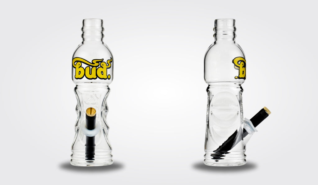 Bud Bottle Bong Front and Side