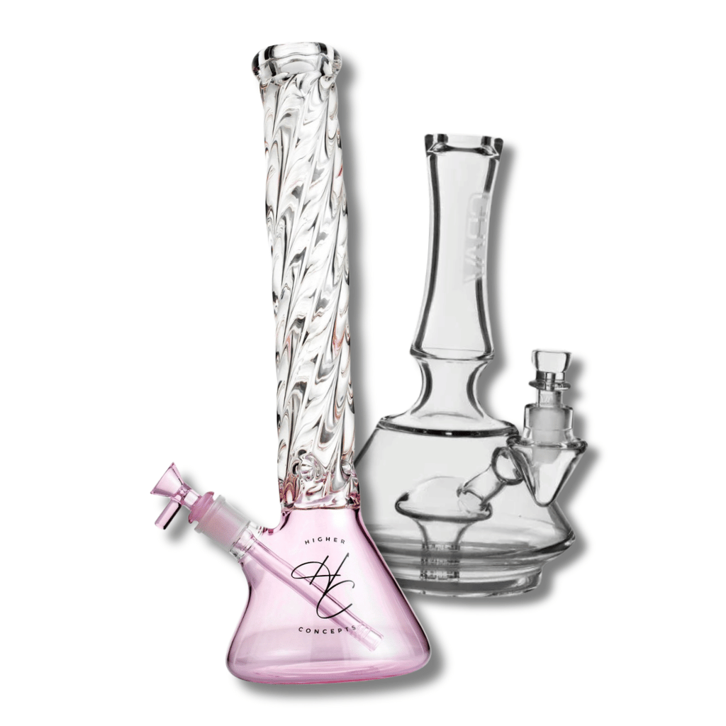 Two glass bongs