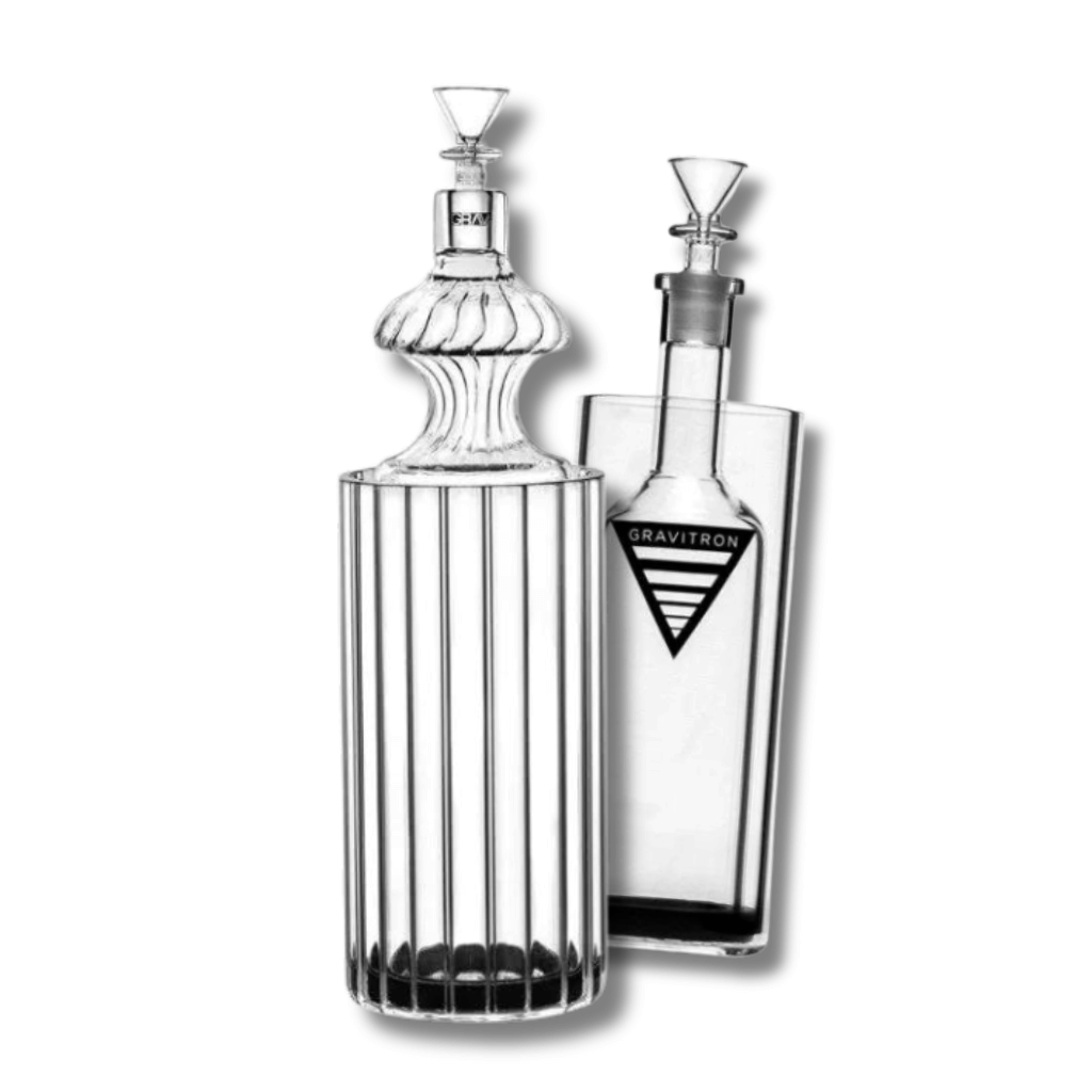 Two glass gravity bongs