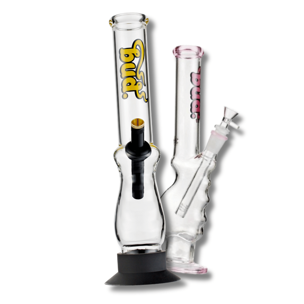 Two glass gripper bongs