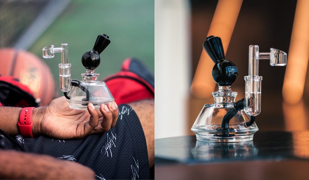 Person holding a GRAV dab rig